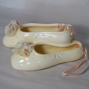 Ceramic Wall Hanging Ballerina Shoes, Used, 9"x 6" x 3"